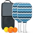 thumbnail image 1 of Pickleball Paddles Set Of 2, Fiberglass Surface, Colorful Geometry Print, 4 Balls & Bag, 1 of 5