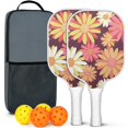 thumbnail image 1 of Pickleball Paddles Set Of 2, Fiberglass Surface, Daisy Floral Print, 4 Balls & Bag, 1 of 5