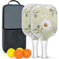 thumbnail image 1 of Pickleball Paddles Set Of 2, Fiberglass Surface, Daisy Floral Print, 4 Balls & Bag, 1 of 5