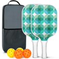 thumbnail image 1 of Pickleball Paddles Set Of 2, Fiberglass Surface, Elegant Geometric Print, 4 Balls & Bag, 1 of 5