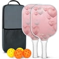 thumbnail image 1 of Pickleball Paddles Set Of 2, Fiberglass Surface, Love Romantic Valentine Print, 4 Balls & Bag, 1 of 5
