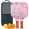 thumbnail image 1 of Pickleball Paddles Set Of 2, Fiberglass Surface, Love Romantic Valentine Print, 4 Balls & Bag, 1 of 5