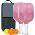 thumbnail image 1 of Pickleball Paddles Set Of 2, Fiberglass Surface, Love Romantic Valentine Print, 4 Balls & Bag, 1 of 5