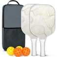 thumbnail image 1 of Pickleball Paddles Set Of 2, Fiberglass Surface, Spring Floral Print, 4 Balls & Bag, 1 of 5