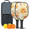 thumbnail image 1 of Pickleball Paddles Set Of 2, Fiberglass Surface, Spring Flowers Floral Print, 4 Balls & Bag, 1 of 5