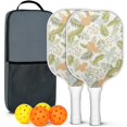 thumbnail image 1 of Pickleball Paddles Set Of 2, Fiberglass Surface, Spring Flowers Floral Print, 4 Balls & Bag, 1 of 5