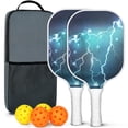 thumbnail image 1 of Pickleball Paddles Set Of 2, Fiberglass Surface, Thunder, Speed Print, 4 Balls & Bag, 1 of 5