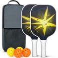 thumbnail image 1 of Pickleball Paddles Set Of 2, Fiberglass Surface, Thunder, Speed Print, 4 Balls & Bag, 1 of 5