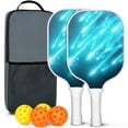 thumbnail image 1 of Pickleball Paddles Set Of 2, Fiberglass Surface, Thunder, Speed Print, 4 Balls & Bag, 1 of 5