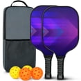thumbnail image 1 of Pickleball Paddles Set Of 2, Fiberglass Surface, Thunder, Speed Print, 4 Balls & Bag, 1 of 5