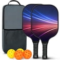 thumbnail image 1 of Pickleball Paddles Set Of 2, Fiberglass Surface, Thunder, Speed Print, 4 Balls & Bag, 1 of 5