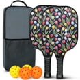 thumbnail image 1 of Pickleball Paddles Set,Pioneer Flower Floral Print Pattern Fiberglass Surface Pickleball Racket Set with 2 Indoor Outdoor Pickleball Balls and Pickleball Bag,Pickle-ball Equipment, 1 of 6