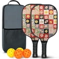 thumbnail image 1 of Pickleball Paddles Set,Pioneer Flower Floral Print Pattern Fiberglass Surface Pickleball Racket Set with 2 Indoor Outdoor Pickleball Balls and Pickleball Bag,Pickle-ball Equipment, 1 of 6