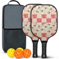thumbnail image 1 of Pickleball Paddles Set,Pioneer Flower Floral Print Pattern Fiberglass Surface Pickleball Racket Set with 2 Indoor Outdoor Pickleball Balls and Pickleball Bag,Pickle-ball Equipment, 1 of 6
