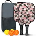 thumbnail image 1 of Pickleball Paddles Set,Pioneer Flower Floral Print Pattern Fiberglass Surface Pickleball Racket Set with 2 Indoor Outdoor Pickleball Balls and Pickleball Bag,Pickle-ball Equipment, 1 of 6