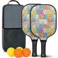 thumbnail image 1 of Pickleball Paddles Set,Pioneer Flower Floral Print Pattern Fiberglass Surface Pickleball Racket Set with 2 Indoor Outdoor Pickleball Balls and Pickleball Bag,Pickle-ball Equipment, 1 of 6