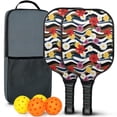 thumbnail image 1 of Pickleball Paddles Set,Pioneer Flower Floral Print Pattern Fiberglass Surface Pickleball Racket Set with 2 Indoor Outdoor Pickleball Balls and Pickleball Bag,Pickle-ball Equipment, 1 of 6