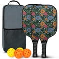 thumbnail image 1 of Pickleball Paddles Set,Pioneer Flower Floral Print Pattern Fiberglass Surface Pickleball Racket Set with 2 Indoor Outdoor Pickleball Balls and Pickleball Bag,Pickle-ball Equipment, 1 of 6
