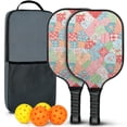 thumbnail image 1 of Pickleball Paddles Set,Pioneer Flower Floral Print Pattern Fiberglass Surface Pickleball Racket Set with 2 Indoor Outdoor Pickleball Balls and Pickleball Bag,Pickle-ball Equipment, 1 of 6