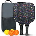 thumbnail image 1 of Pickleball Paddles Set,Pioneer Flower Floral Print Pattern Fiberglass Surface Pickleball Racket Set with 2 Indoor Outdoor Pickleball Balls and Pickleball Bag,Pickle-ball Equipment, 1 of 6