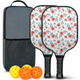 thumbnail image 1 of Pickleball Paddles Set,Pioneer Flower Floral Print Pattern Fiberglass Surface Pickleball Racket Set with 2 Indoor Outdoor Pickleball Balls and Pickleball Bag,Pickle-ball Equipment, 1 of 6