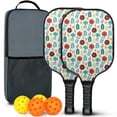 thumbnail image 1 of Pickleball Paddles Set,Pioneer Flower Floral Print Pattern Fiberglass Surface Pickleball Racket Set with 2 Indoor Outdoor Pickleball Balls and Pickleball Bag,Pickle-ball Equipment, 1 of 6