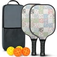 thumbnail image 1 of Pickleball Paddles Set,Pioneer Flower Floral Print Pattern Fiberglass Surface Pickleball Racket Set with 2 Indoor Outdoor Pickleball Balls and Pickleball Bag,Pickle-ball Equipment, 1 of 6