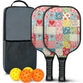 thumbnail image 1 of Pickleball Paddles Set,Pioneer Flower Floral Print Pattern Fiberglass Surface Pickleball Racket Set with 2 Indoor Outdoor Pickleball Balls and Pickleball Bag,Pickle-ball Equipment, 1 of 6