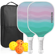 Pickleball Paddles Set - USAPA Approved Graphite/Fiberglass Pickleball Racket, 2 Pickleball Rackets, 4 Balls and 1 Porta