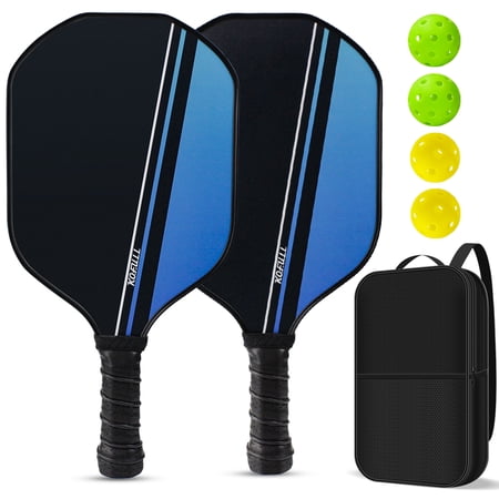 Pickleball Paddles Set of 2 Carbon Fiber Pickleball Set Lightweight Pickle Ball Rackets Indoor or Outdoor Games for Kids & Adults