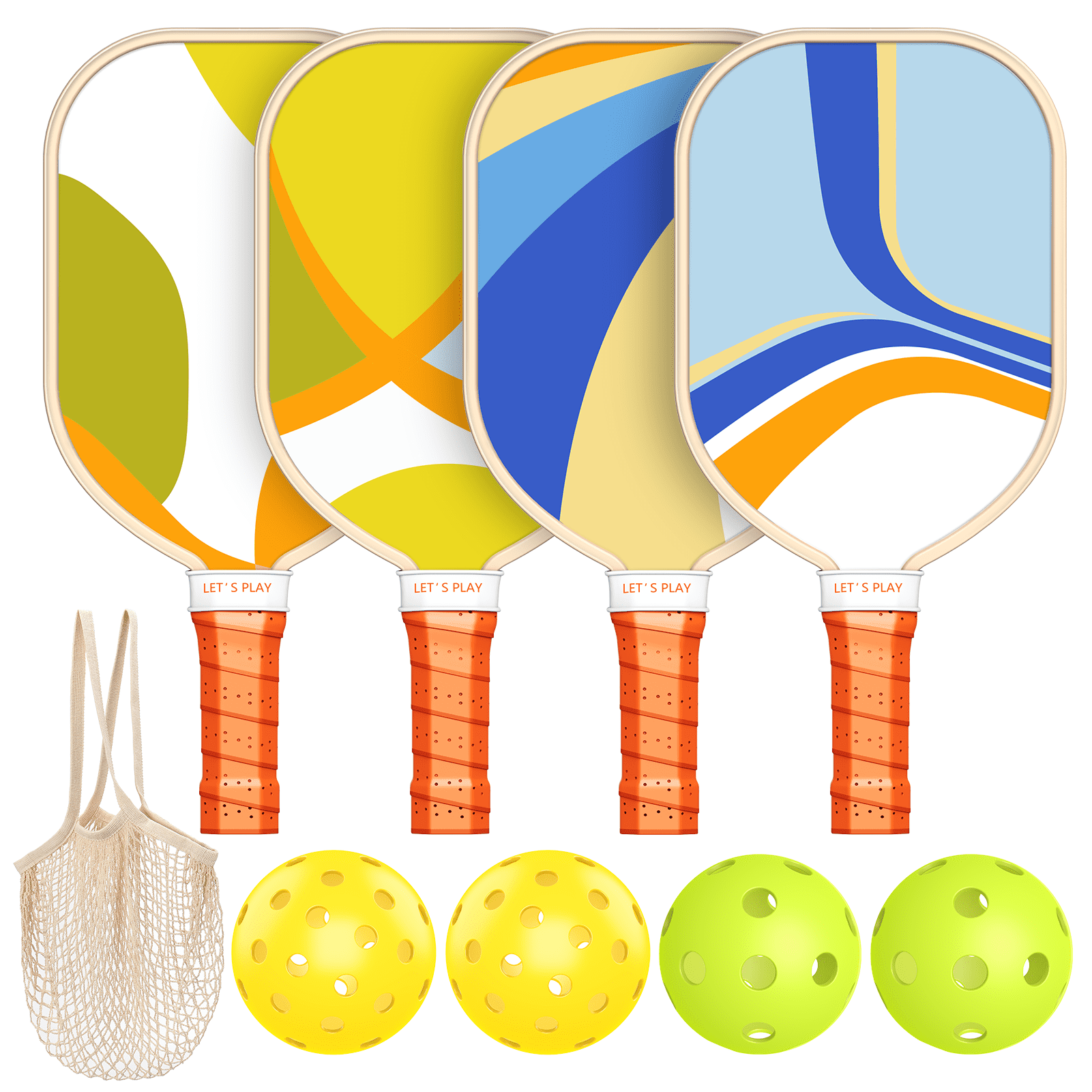 Pickleball Paddles, USAPA Approved Pickleball Set of 4, Wooden Paddles ...