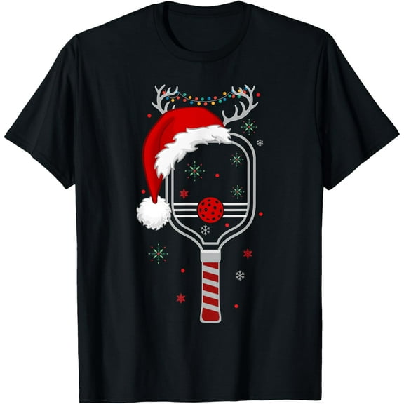 Pickleball Player Christmas Holiday Reindeer Xmas Women Tees T-Shirt