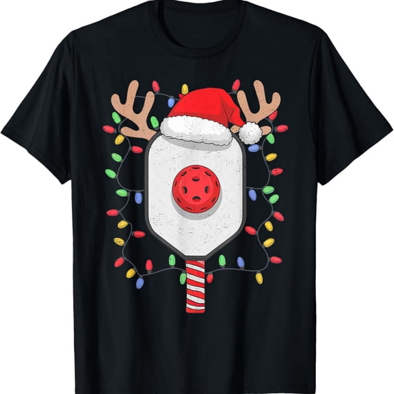 Pickleball Player Cistmas day Reindeer Xmas Wo T-Shirt