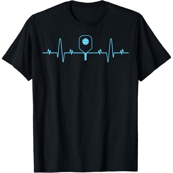 Pickleball Player Heartbeat Shirt - Pickleball Paddle Gifts T-ShirtMen and women can wear, black T-shirts, gifts. Age: M,L,XL 2XL, 3XL, 957XL