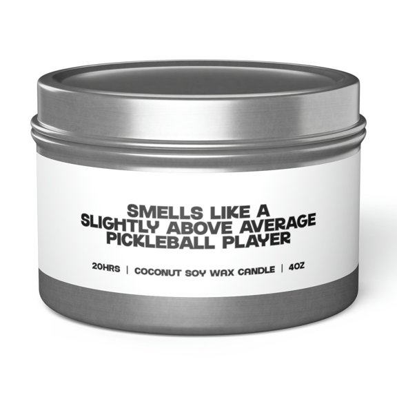 Pickleball Player Tin Candle Gift Decor Vanilla Coffee Scented