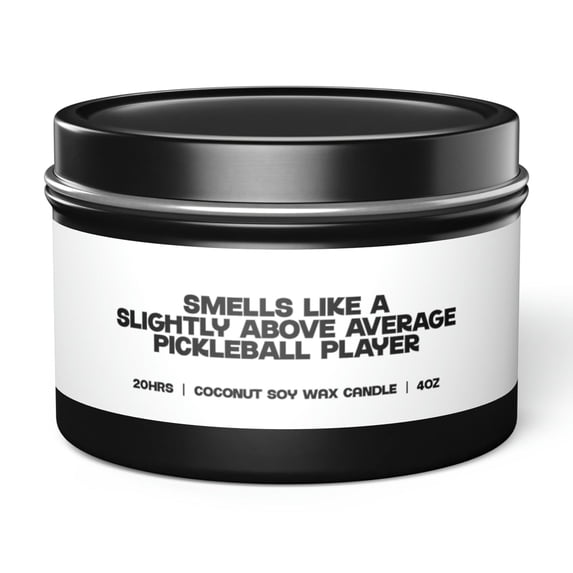 Pickleball Player Tin Candle Gift Decor Vanilla Coffee Scented