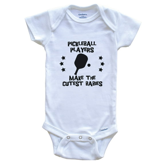 Pickleball Players Make the Cutest Babies Funny Pickleball Baby Bodysuit, 0-3 months white