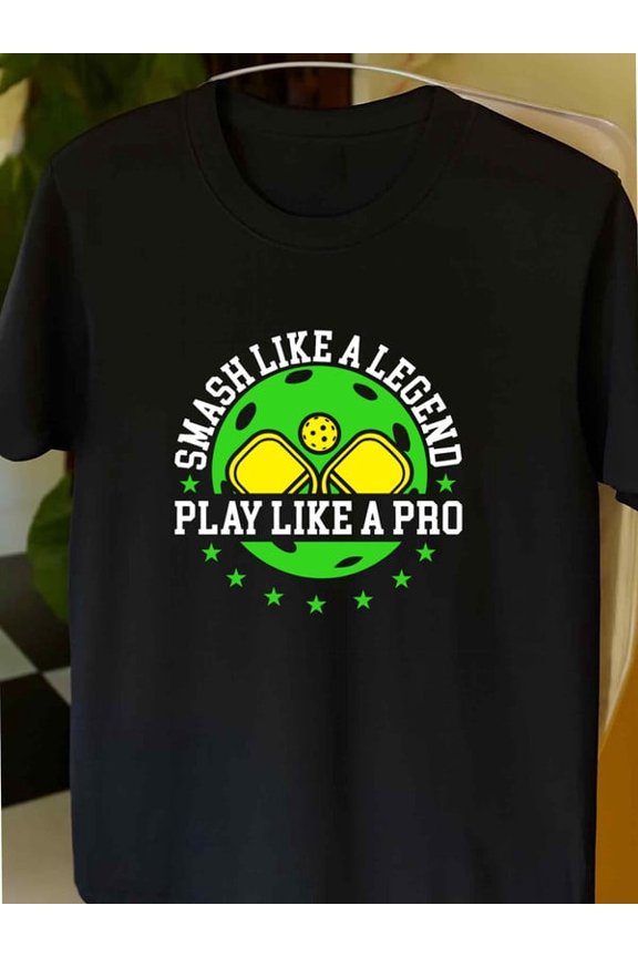 Pickleball Pro Tee mens Exercise 180G 100% Cotton black Dumbbell gym Funny Unisex Shirt Crewneck tshirts Original Unisex Shirt Cotton tshirts Fashion Unisex Shirt Graphic tshirts