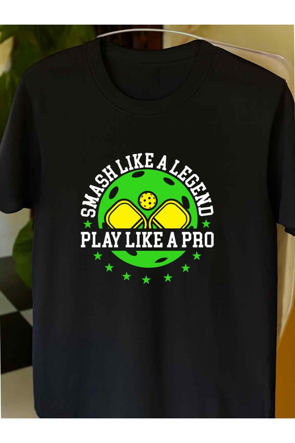 Pickleball Pro Tee mens Exercise 180G 100% Cotton black Dumbbell gym Funny Unisex Shirt Crewneck tshirts Original Unisex Shirt Cotton tshirts Fashion Unisex Shirt Graphic tshirts