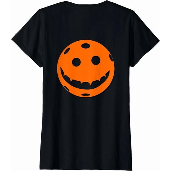 Pickleball Pumpkin Back Print T-Shirt