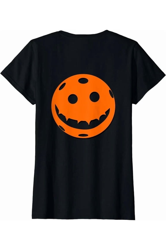 Pickleball Pumpkin Back Print T-Shirt