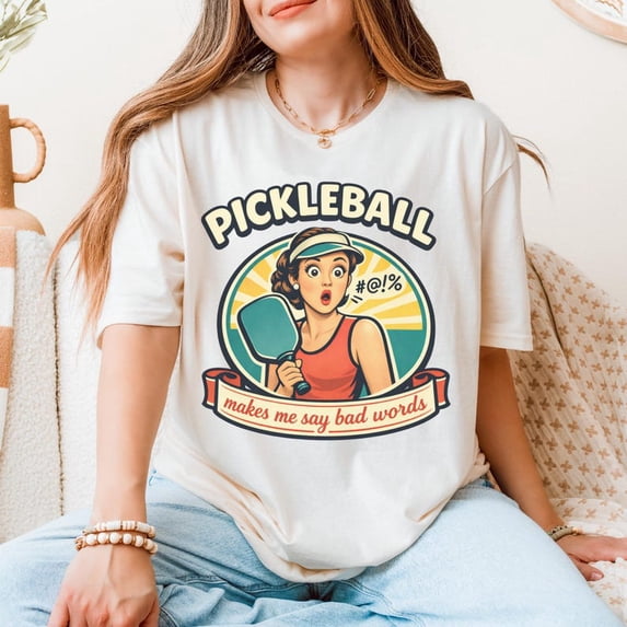 Pickleball Quote Graphic Shirt Retro Pickleball Typography Design Casual Sport Tee, Comfort Colors Unisex Cotton T-Shirt, Size S-3XL