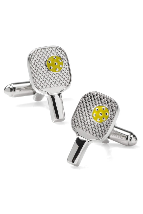 Pickleball Racket Silver Cufflinks