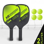 Pickleball Rackets Set Pickleball Paddle Set of 2 Rackets and 4 Pickleballs Balls Pickle-Ball Racquet with Balls Sports Accessory