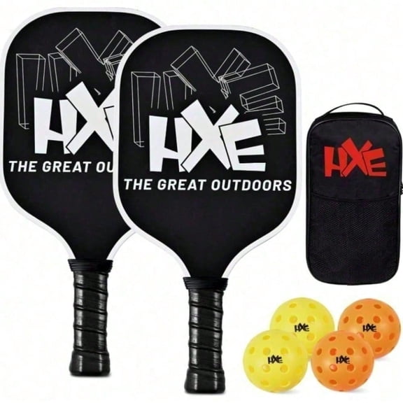 Pickleball Rebound Net Training Set, Lightweight Racket Set with Durable Fiber Surface and Honeycomb Core. Comes with 4 Paddles, Balls and Accessories, Perfect for Solo Practice, Family Play and Idea