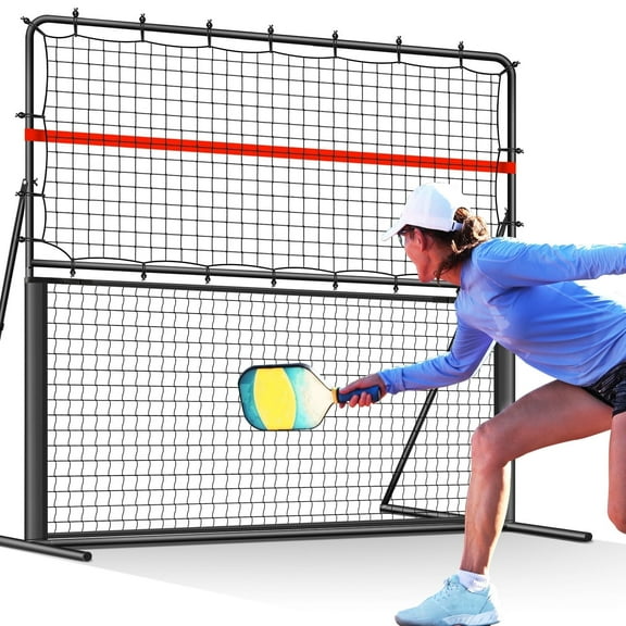 Pickleball Rebound Net for Dinks, Volleys, and Hits Training. Angle-Adjustable for Indoor/Outdoor Use. 2-in-1 Trainer for All Players.