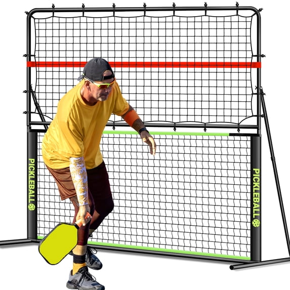 Pickleball Rebound Net for Dinks, Volleys, and Hits Training. Angle-Adjustable for Indoor/Outdoor Use. 2-in-1 Trainer for All Players.