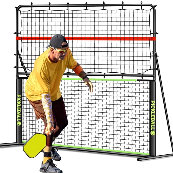 Pickleball Rebound Net for Dinks, Volleys, and Hits Training. Angle-Adjustable for Indoor/Outdoor Use. 2-in-1 Trainer for All Players.