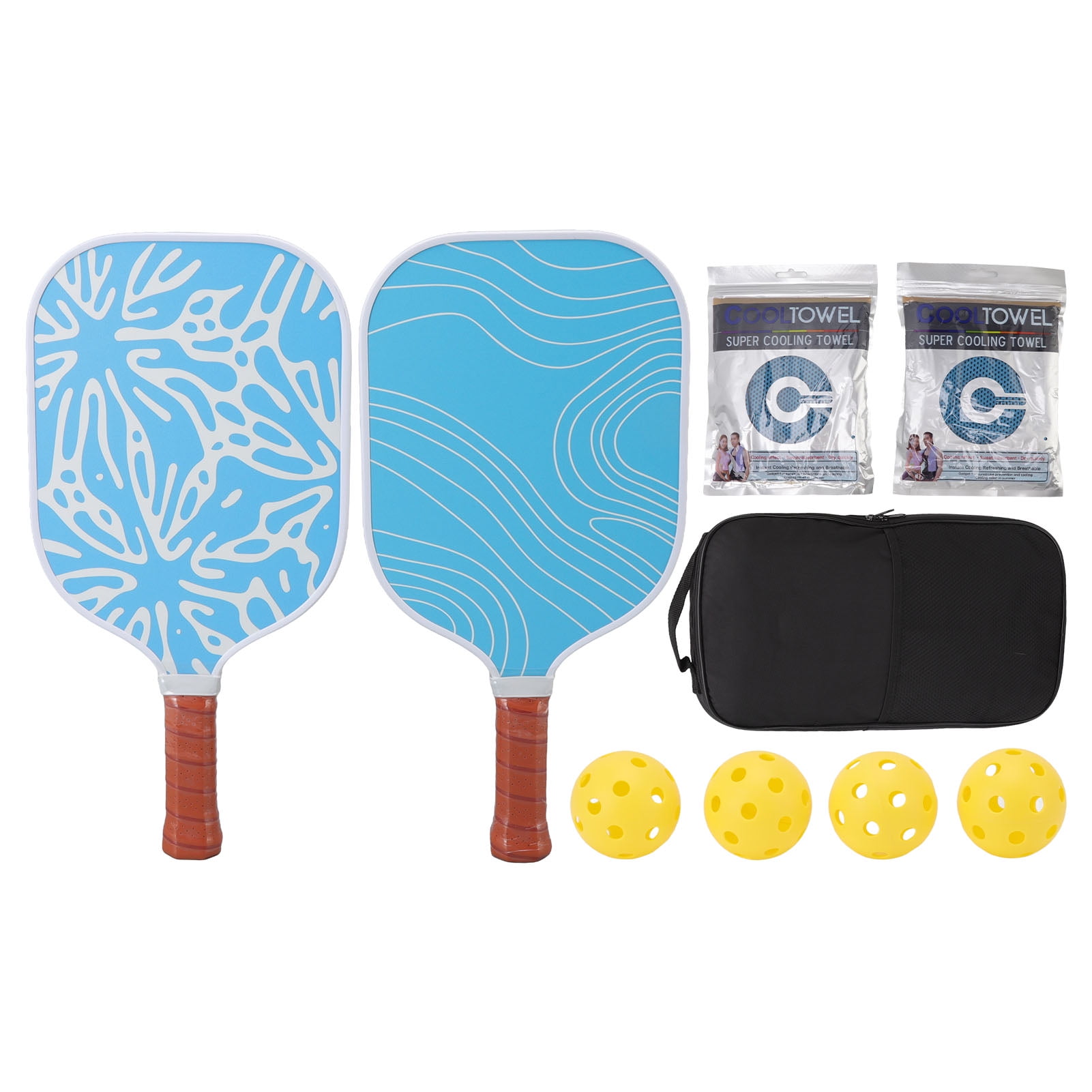 Pickleball Set Portable Fiberglass Pickleball Paddle and Balls Outdoor