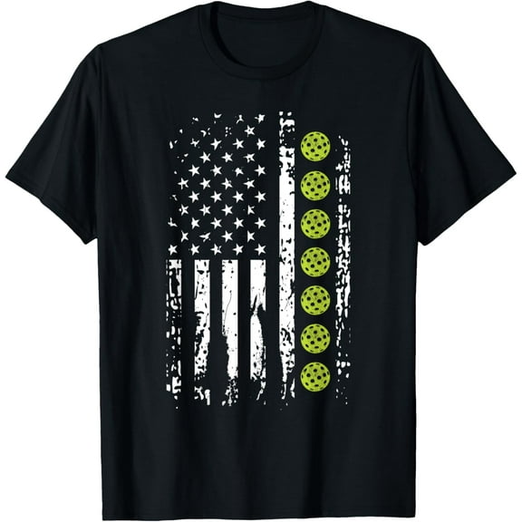 Pickleball Shirt American Flag Pickleball Player Gift T-Shirt